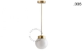 Lampa z mosiądzu ze szklanym kloszem light.136.003.go. Zangra ostatnie 2 szt