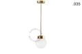 Lampa z mosiądzu ze szklanym kloszem light.136.003.go. Zangra ostatnie 2 szt