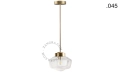 Lampa z mosiądzu ze szklanym kloszem light.136.003.go. Zangra ostatnie 2 szt