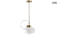 Lampa z mosiądzu ze szklanym kloszem light.136.003.go. Zangra ostatnie 2 szt