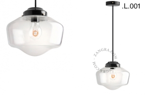 Metalowa lampa sufitowa ze szklanym kloszem light.128.002.b.glass.L.001 Zangra różne warianty 