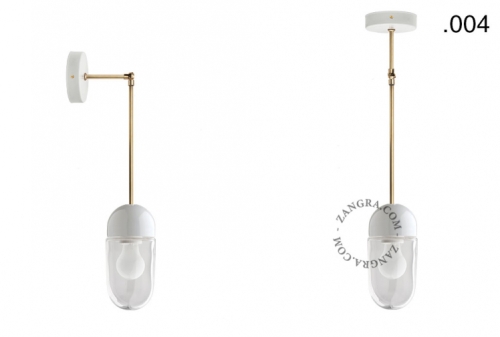 Biała lampa metalowa z porcelanową oprawką i szklanym kloszem light.036.025.w.go.glass004 Zangra różne warianty