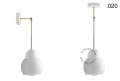 Biała lampa metalowa z porcelanową oprawką i szklanym kloszem light.036.025.w.go.glass004 Zangra różne warianty