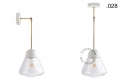 Biała lampa metalowa z porcelanową oprawką i szklanym kloszem light.036.025.w.go.glass004 Zangra różne warianty