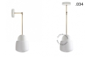 Biała lampa metalowa z porcelanową oprawką i szklanym kloszem light.036.025.w.go.glass004 Zangra różne warianty