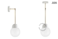 Biała lampa metalowa z porcelanową oprawką i szklanym kloszem light.036.025.w.go.glass004 Zangra różne warianty
