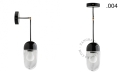 Czarna lampa metalowa z porcelanową oprawką i szklanym kloszem light.036.025.b.glass004 Zangra różne warianty