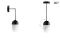 Czarna lampa metalowa z porcelanową oprawką i szklanym kloszem light.036.025.b.glass004 Zangra różne warianty