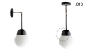 Czarna lampa metalowa z porcelanową oprawką i szklanym kloszem light.036.025.b.glass004 Zangra różne warianty