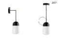 Czarna lampa metalowa z porcelanową oprawką i szklanym kloszem light.036.025.b.glass004 Zangra różne warianty