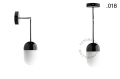 Czarna lampa metalowa z porcelanową oprawką i szklanym kloszem light.036.025.b.glass004 Zangra różne warianty