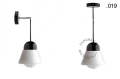 Czarna lampa metalowa z porcelanową oprawką i szklanym kloszem light.036.025.b.glass004 Zangra różne warianty