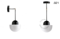 Czarna lampa metalowa z porcelanową oprawką i szklanym kloszem light.036.025.b.glass004 Zangra różne warianty