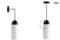 Czarna lampa metalowa z porcelanową oprawką i szklanym kloszem light.036.025.b.glass004 Zangra różne warianty