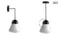 Czarna lampa metalowa z porcelanową oprawką i szklanym kloszem light.036.025.b.glass004 Zangra różne warianty