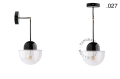 Czarna lampa metalowa z porcelanową oprawką i szklanym kloszem light.036.025.b.glass004 Zangra różne warianty