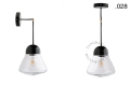 Czarna lampa metalowa z porcelanową oprawką i szklanym kloszem light.036.025.b.glass004 Zangra różne warianty