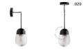 Czarna lampa metalowa z porcelanową oprawką i szklanym kloszem light.036.025.b.glass004 Zangra różne warianty