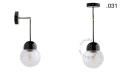 Czarna lampa metalowa z porcelanową oprawką i szklanym kloszem light.036.025.b.glass004 Zangra różne warianty