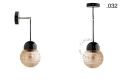 Czarna lampa metalowa z porcelanową oprawką i szklanym kloszem light.036.025.b.glass004 Zangra różne warianty