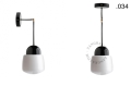 Czarna lampa metalowa z porcelanową oprawką i szklanym kloszem light.036.025.b.glass004 Zangra różne warianty