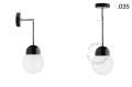 Czarna lampa metalowa z porcelanową oprawką i szklanym kloszem light.036.025.b.glass004 Zangra różne warianty