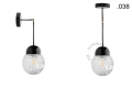 Czarna lampa metalowa z porcelanową oprawką i szklanym kloszem light.036.025.b.glass004 Zangra różne warianty