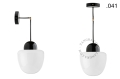 Czarna lampa metalowa z porcelanową oprawką i szklanym kloszem light.036.025.b.glass004 Zangra różne warianty
