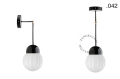 Czarna lampa metalowa z porcelanową oprawką i szklanym kloszem light.036.025.b.glass004 Zangra różne warianty
