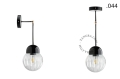 Czarna lampa metalowa z porcelanową oprawką i szklanym kloszem light.036.025.b.glass004 Zangra różne warianty