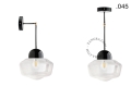 Czarna lampa metalowa z porcelanową oprawką i szklanym kloszem light.036.025.b.glass004 Zangra różne warianty