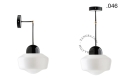 Czarna lampa metalowa z porcelanową oprawką i szklanym kloszem light.036.025.b.glass004 Zangra różne warianty