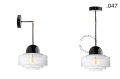 Czarna lampa metalowa z porcelanową oprawką i szklanym kloszem light.036.025.b.glass004 Zangra różne warianty
