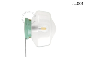 Zielona porcelanowa lampa stołowa lub ścienna Cedric cedric.lgr.glass.L.001 Zangra różne warianty 