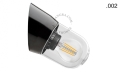 Czarna bakelitowa lampa ścienna ze szklanym kloszem - Ø 9,5 cm light.069.wa.b.glass001 Zangra rózne warianty  