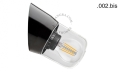 Czarna bakelitowa lampa ścienna ze szklanym kloszem - Ø 9,5 cm light.069.wa.b.glass001 Zangra rózne warianty  