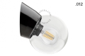 Czarna bakelitowa lampa ścienna ze szklanym kloszem - Ø 9,5 cm light.069.wa.b.glass001 Zangra rózne warianty  