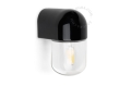 Zewnętrzna lub łazienkowa czarna porcelanowa lampa ścienna Agnes - IP54 agnes.b.glass001 Zangra różne warianty