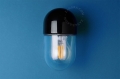 Zewnętrzna lub łazienkowa czarna porcelanowa lampa ścienna Agnes - IP54 agnes.b.glass001 Zangra różne warianty
