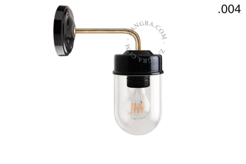 Lampa ścienna porcelana ze szklanym kloszem light.137.004.b.go.glass004 Zangra  różne warianty