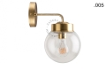 Lampa ścienna z mosiądzu ze szklanym kloszem light.136.004.go.glass004 Zangra różne warianty