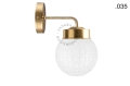 Lampa ścienna z mosiądzu ze szklanym kloszem light.136.004.go.glass004 Zangra różne warianty