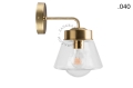 Lampa ścienna z mosiądzu ze szklanym kloszem light.136.004.go.glass004 Zangra różne warianty