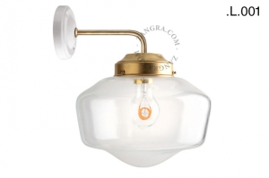Mosiężna lampa ścienna ze szklanym kloszem light.128.006.w.go.glass.L.001 Zangra różne warianty  