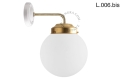 Mosiężna lampa ścienna ze szklanym kloszem light.128.006.w.go.glass.L.001 Zangra różne warianty  