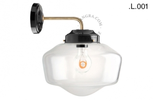 Mosiężna lampa ścienna ze szklanym kloszem light.128.006.b.go.glass.L.001 Zangra różne warianty 