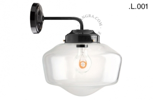 Metalowa lampa ścienna ze szklanym kloszem light.128.006.b.glass.L.001 Zangra różne warianty  