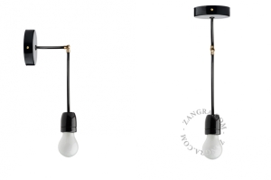 Czarna porcelanowa regulowana lampa ścienna lub sufitowa light.036.033.b Zangra 
