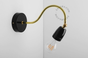 Czarna porcelanowa lampa ścienna łabędzia szyja light.152.b.001 Zangra 