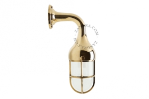 Mosiężna lampa ścienna - szkło satynowe light.160.go.002 Zangra  